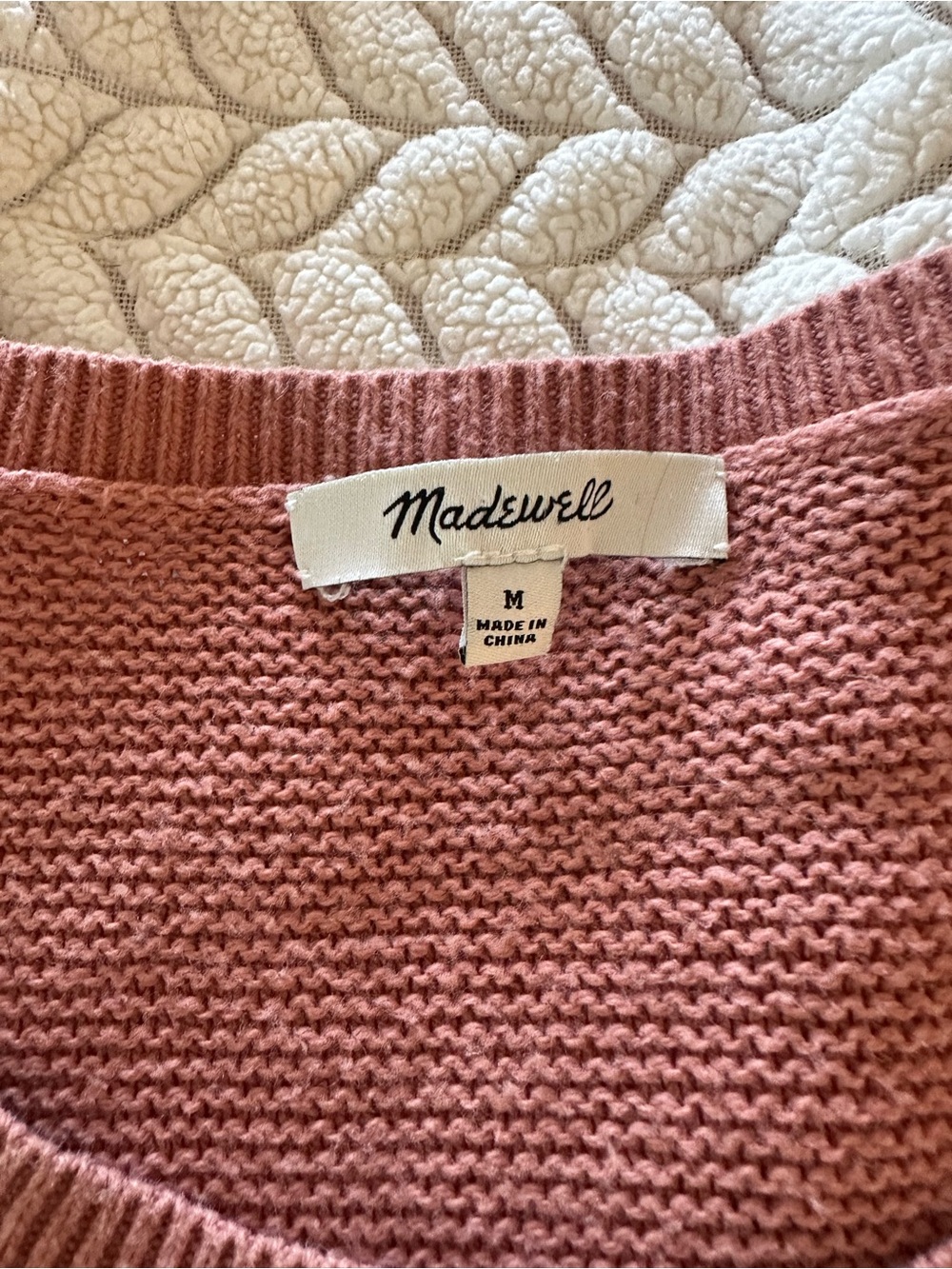 Madewell Women's Dusty Rose Crewneck and Knit Sweater